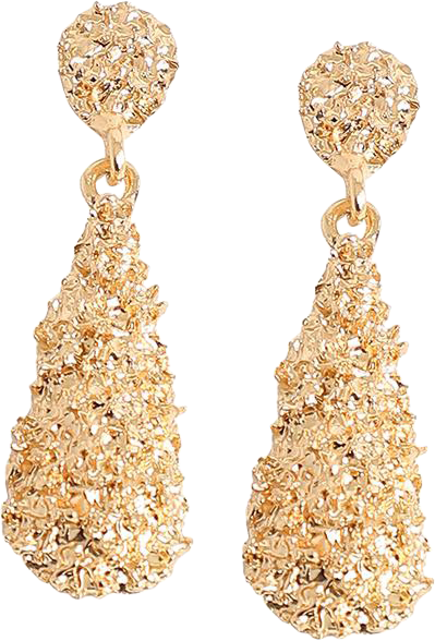 Women's White Corroded Drop Earrings