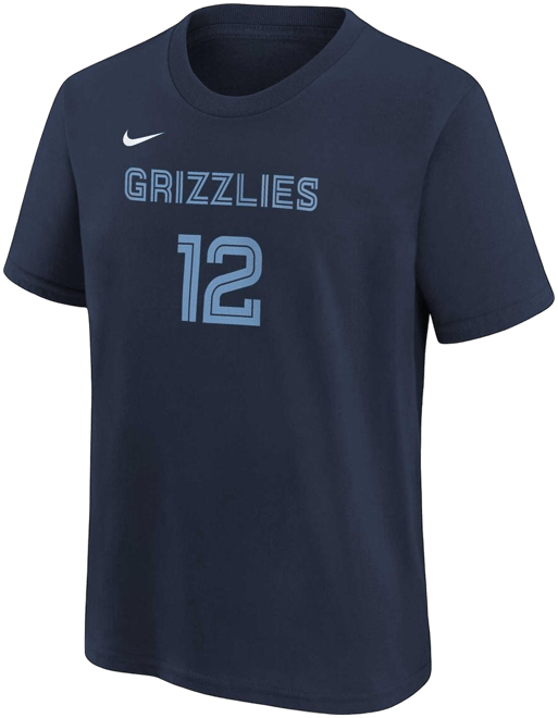 Big Boys Ja Morant Navy Memphis Grizzlies Icon Name and Number T-shirt