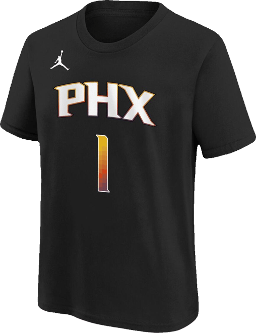 Big Boys  Devin Booker Black Phoenix Suns Statement Edition Name and Number Player T-shirt