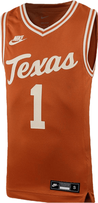 Big Boys  #1 Texas Orange Texas Longhorns Icon Replica Basketball Jersey