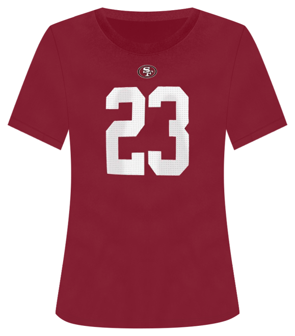 Big Boys  Christian McCaffrey Scarlet San Francisco 49ers Player Name and Number T-shirt