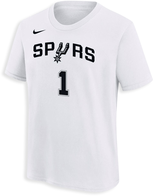 Big Boys  Victor Wembanyama White San Antonio Spurs Name and Number Association T-shirt