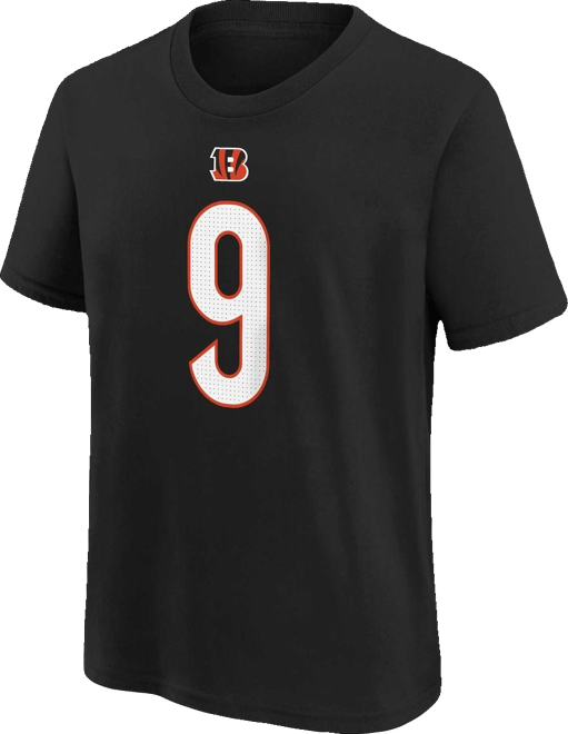 Big Boys  Joe Burrow Black Cincinnati Bengals Player Name and Number T-shirt