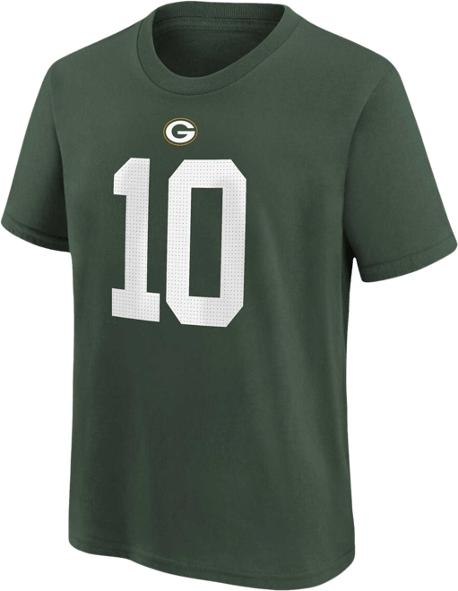 Big Boys  Jordan Love Green Green Bay Packers Player Name and Number T-shirt