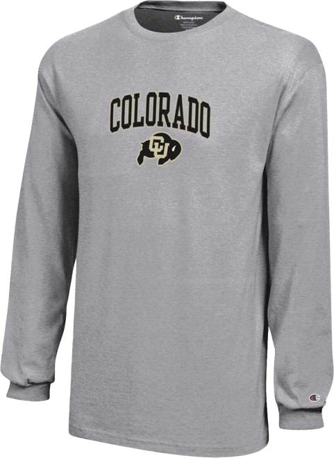 Big Boys  Gray Colorado Buffaloes Arch Over Logo Long Sleeve Jersey T-shirt