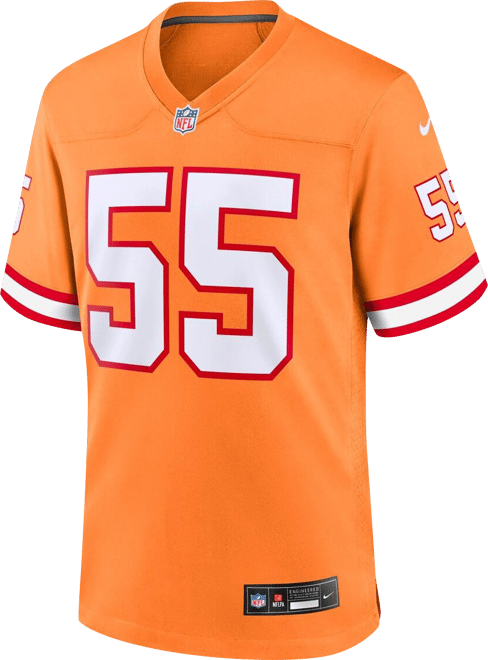 Big Boys  Derrick Brooks Orange Tampa Bay Buccaneers Retired Player Game Jersey