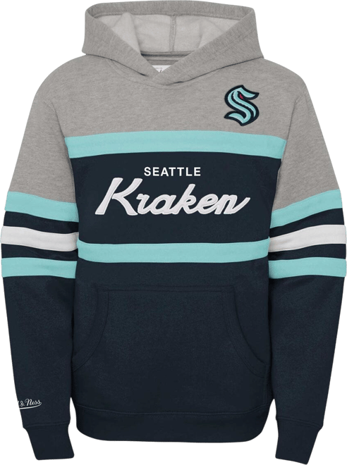 Big Boys &nbsp;Deep Sea Blue Seattle Kraken Head Coach Pullover Hoodie
