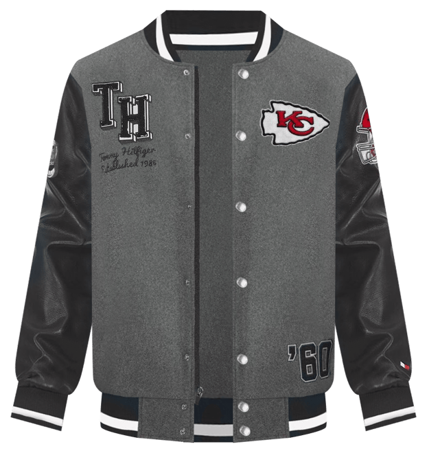 Men's  Heather Gray, Black Kansas City Chiefs Gunner Full-Zip Varsity Jacket