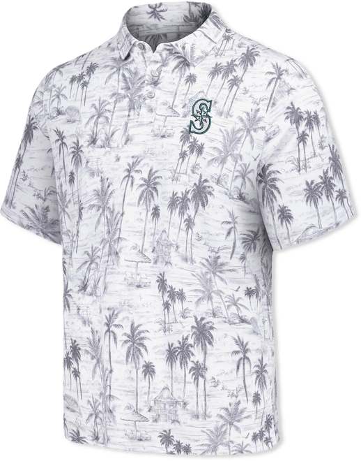 Men's Gray Seattle Mariners Sport Cabana Shores IslandZone Tri-Blend Polo