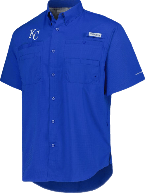 Men's Royal Kansas City Royals Tamiami Omni-Shade Button-Down Shirt