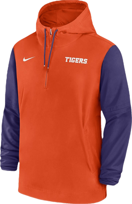 Men's Orange Clemson Tigers 2024 Sideline Pregame Player Half-Zip Hoodie