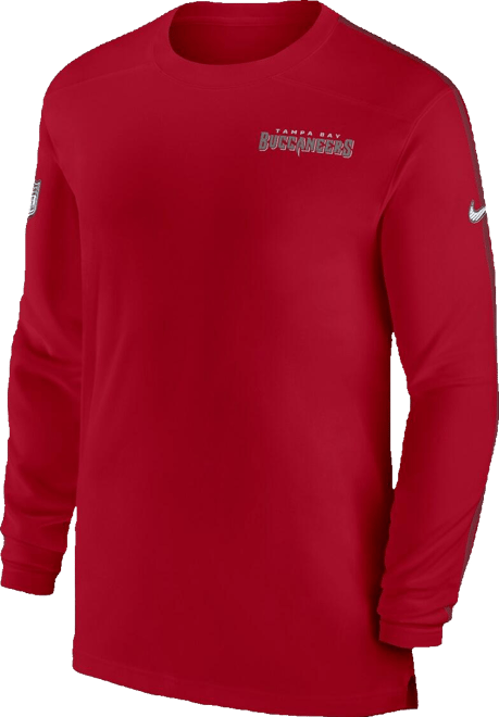 Men's Red Tampa Bay Buccaneers Sideline Coach Uv Performance Long Sleeve T-Shirt