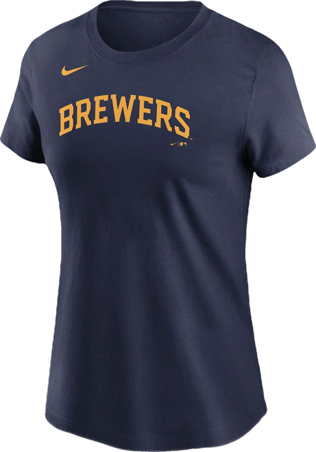 Women's Christian Yelich Navy Milwaukee Brewers Name Number T-shirt