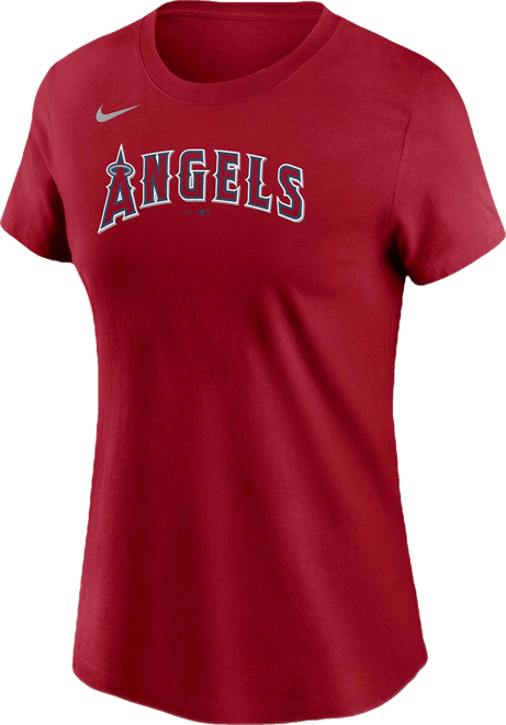 Women's Mike Trout Red Los Angeles Angels Name Number T-shirt