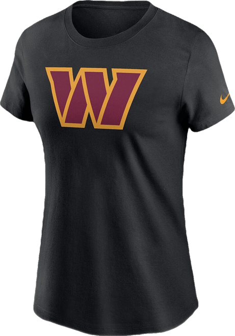 Women's  Black Washington Commanders Logo Cotton Essential T-shirt