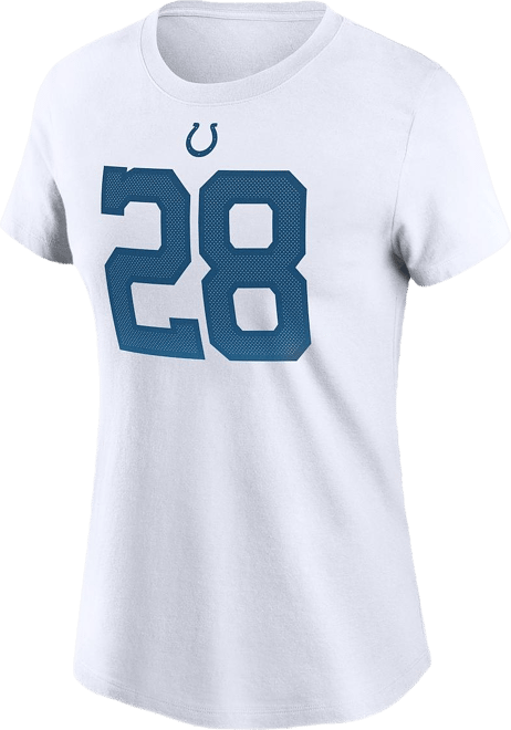 Women's  Jonathan Taylor White Indianapolis Colts Player Name Number T-shirt