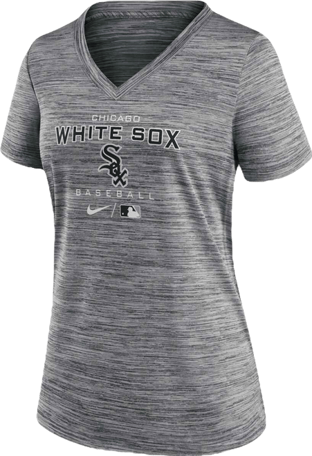Women's  Anthracite Chicago White Sox Authentic Collection Velocity Space-Dye Performance V-Neck T-shirt