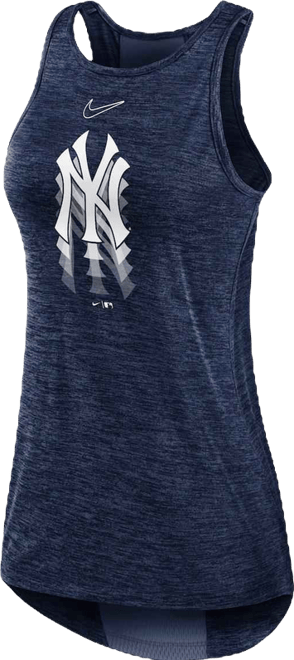 Women's  Navy New York Yankees Logo Fade High Neck Performance Tank Top
