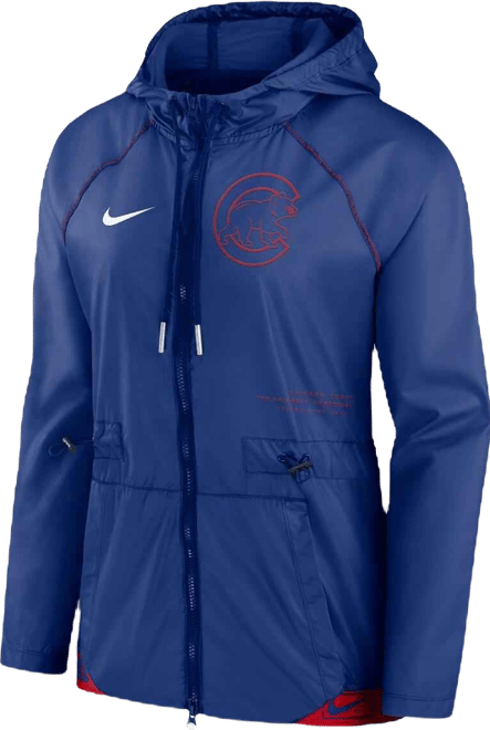 Women's  Royal, Red Chicago Cubs Statement Raglan Full-Zip Hoodie Jacket