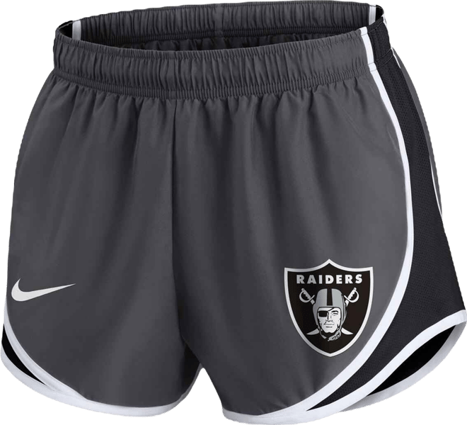 Women's  Charcoal Las Vegas Raiders Plus Size Logo Performance Tempo Shorts