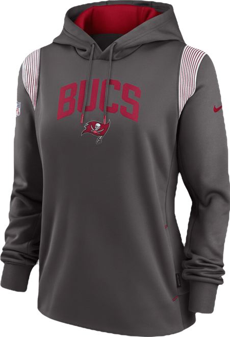 Women's  Pewter Tampa Bay Buccaneers Sideline Stack Performance Pullover Hoodie