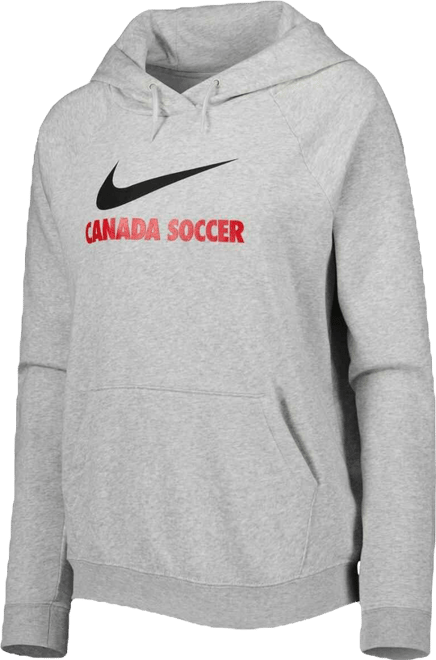 Women's  Heather Gray Canada Soccer Lockup Varsity Fleece Raglan Pullover Hoodie