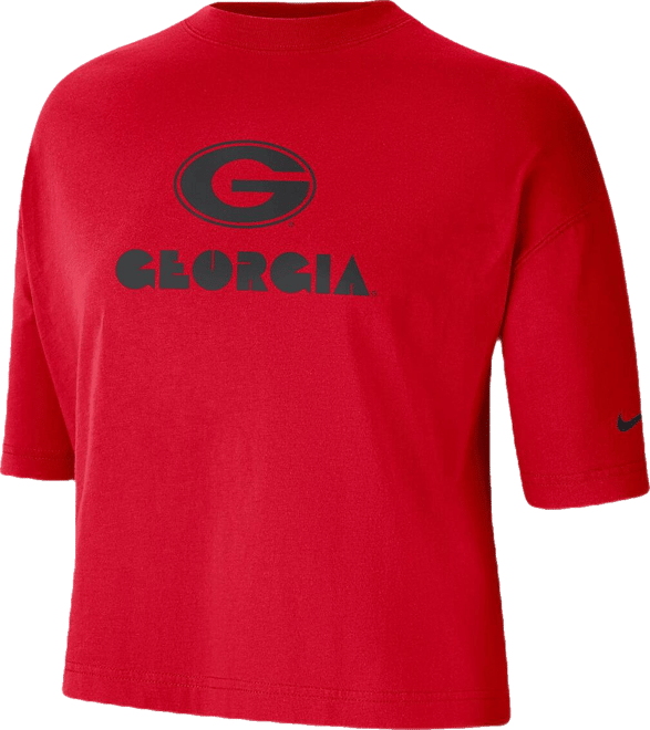 Women's  Red Georgia Bulldogs Crop Performance T-shirt