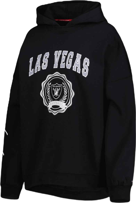 Women's  Black Las Vegas Raiders Becca Drop Shoulder Pullover Hoodie