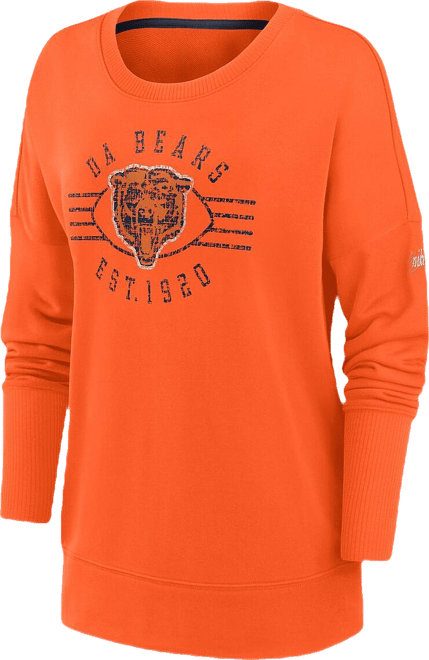 Women's  Orange Chicago Bears Rewind Playback Icon Performance Pullover Sweatshirt