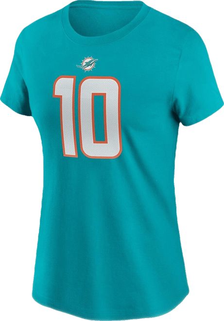 Women's  Tyreek Hill Aqua Miami Dolphins Player Name and Number T-shirt