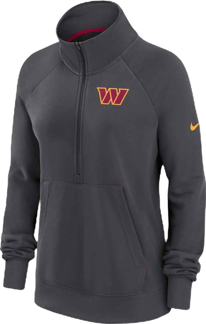 Women's  Charcoal Washington Commanders Premium Raglan Performance Half-Zip Sweatshirt