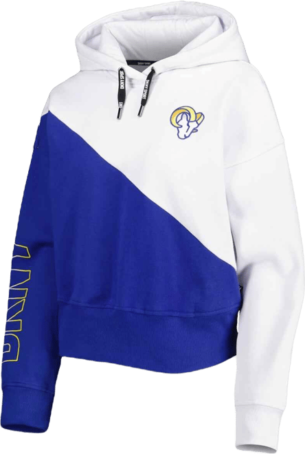 Women's  Sport White and Royal Los Angeles Rams Bobbi Color Blocked Pullover Hoodie