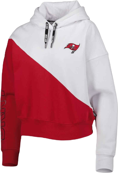 Women's  Sport White, Red Tampa Bay Buccaneers Bobbi Color Blocked Pullover Hoodie