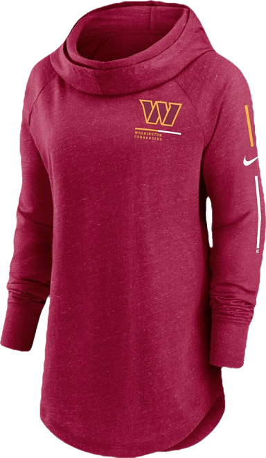 Women's  Burgundy Washington Commanders Minimal Statement Raglan Funnel Neck Pullover Hoodie