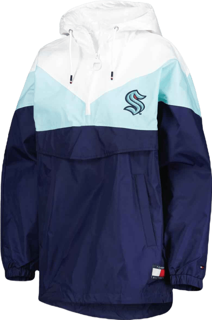 Women's  Blue, Deep Sea Blue Seattle Kraken Staci Half-Zip Windbreaker Jacket