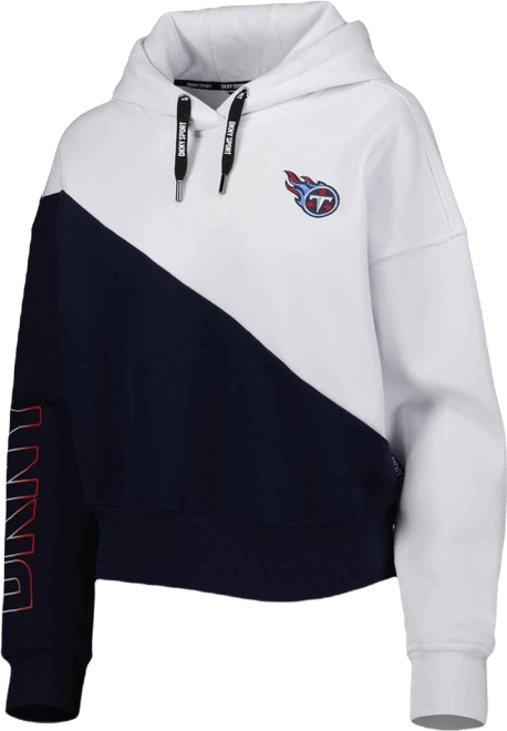 Women's  Sport White, Navy Tennessee Titans Bobbi Color Blocked Pullover Hoodie