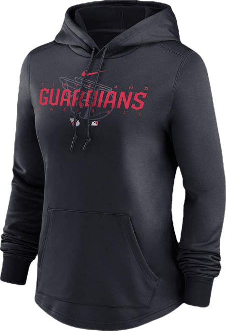 Women's  Navy Cleveland Guardians Authentic Collection Pregame Performance Pullover Hoodie