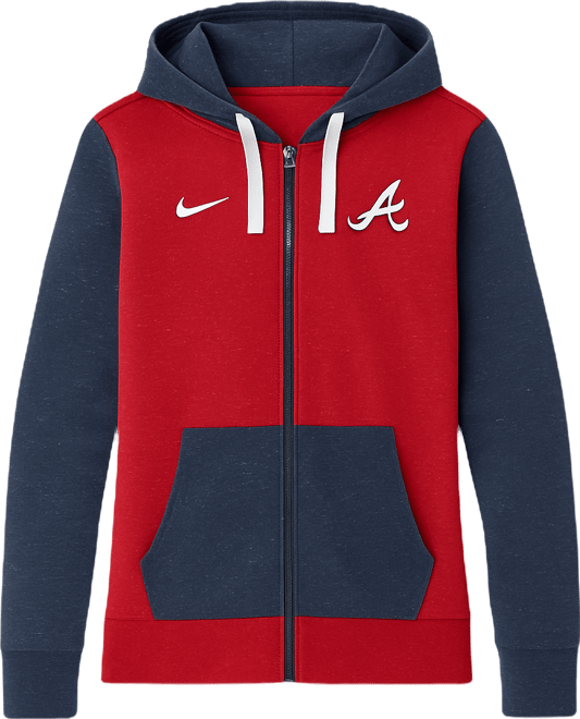 Women's  Red Atlanta Braves Full-Zip Hoodie