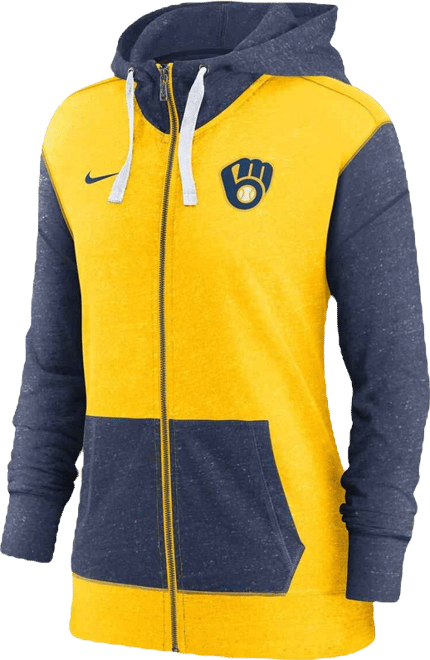 Women's  Gold Milwaukee Brewers Full-Zip Hoodie