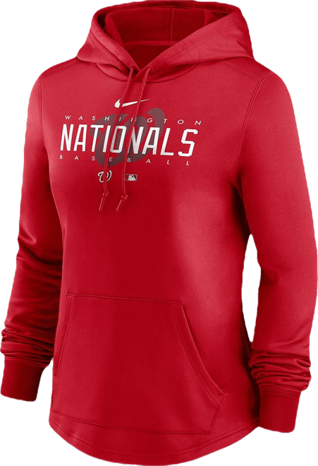 Women's  Red Washington Nationals Authentic Collection Pregame Performance Pullover Hoodie
