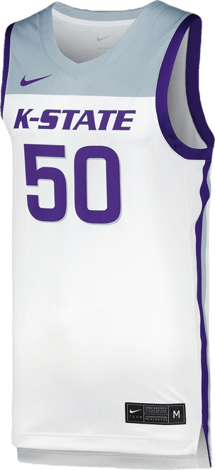 Men's and Women's  White Kansas State Wildcats Replica Basketball Jersey