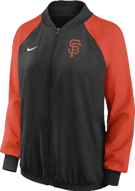 Women's  Black San Francisco Giants Authentic Collection Team Raglan Performance Full-Zip Jacket