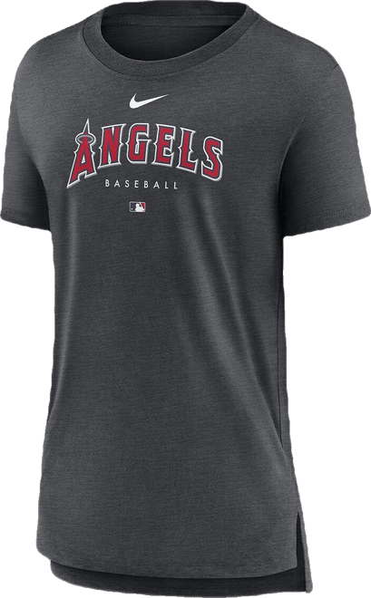 Women's  Heather Charcoal Los Angeles Angels Authentic Collection Early Work Tri-Blend T-shirt