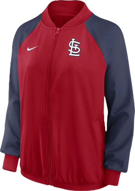 Women's  Red St. Louis Cardinals Authentic Collection Team Raglan Performance Full-Zip Jacket