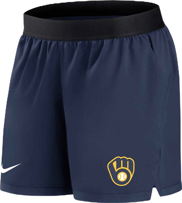 Women's  Navy Milwaukee Brewers Authentic Collection Team Performance Shorts