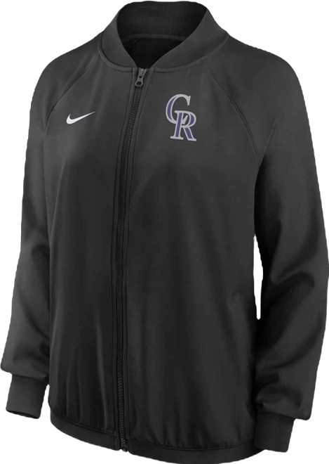 Women's  Black Colorado Rockies Authentic Collection Team Raglan Performance Full-Zip Jacket