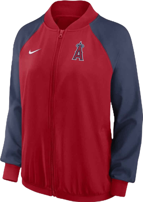 Women's  Red Los Angeles Angels Authentic Collection Team Raglan Performance Full-Zip Jacket