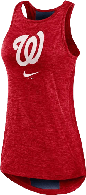 Women's  Red Washington Nationals Right Mix High Neck Tank Top