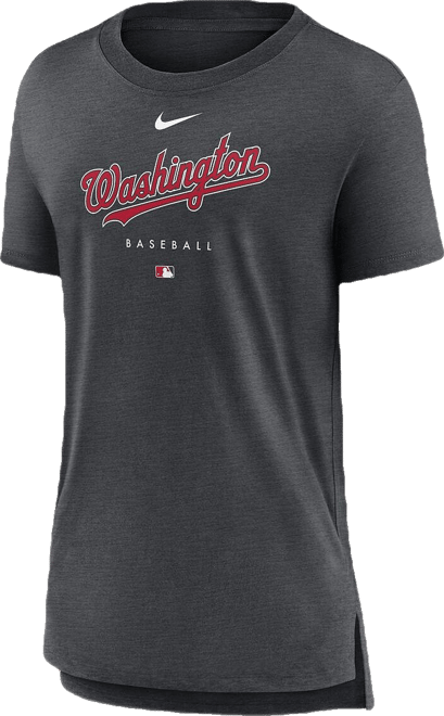 Women's  Heather Charcoal Washington Nationals Authentic Collection Early Work Tri-Blend T-shirt
