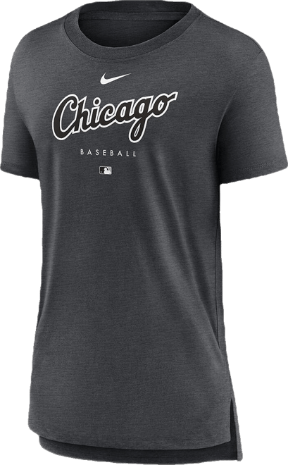 Women's  Heather Charcoal Chicago White Sox Authentic Collection Early Work Tri-Blend T-shirt
